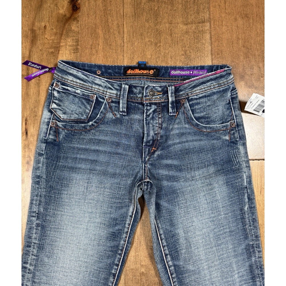 Dollhouse Denim Capri Jeans Stardust Mid-Rise Women's 11 Embroidered (NWT) - Picture 3 of 6